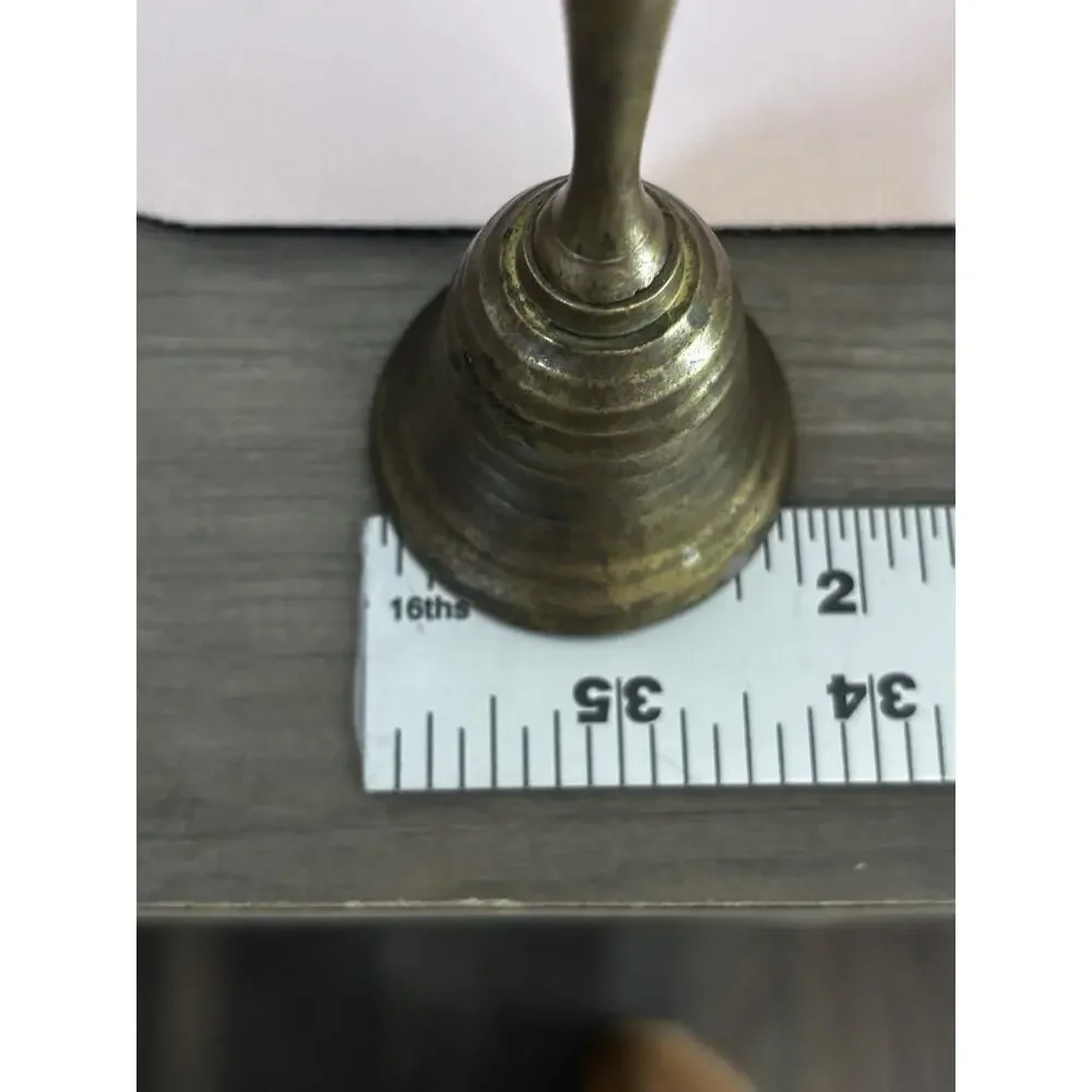 VTG Small Brass Bell Ribbed Farmhouse Boho Cottage 3.75